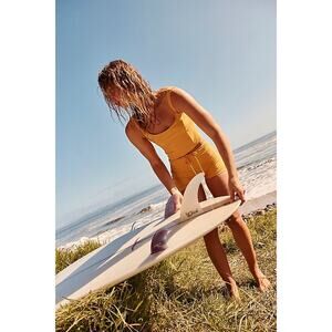Free People x Seea Maisie UPF Square Neck Princess Seams Saffron Surf Tank
